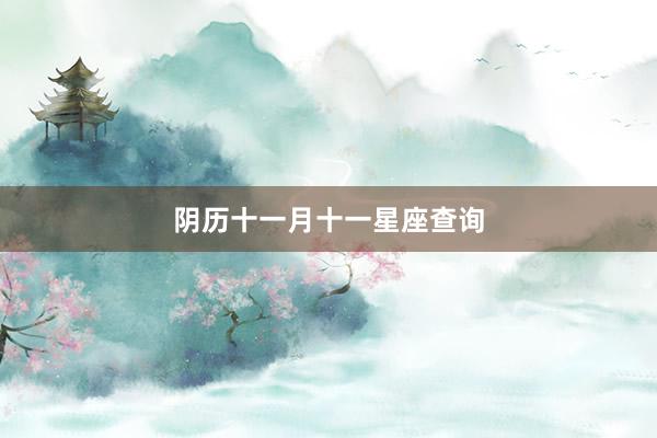 阴历十一月十一星座查询